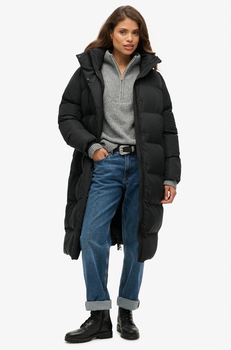 Produktbild Superdry lange daunenjacke it kapuze, daen (M)