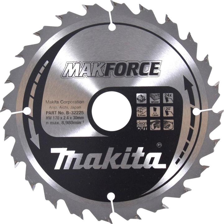 Actual product image Makita MAKFORCE saw blade 170x30x24Z (B-32225)