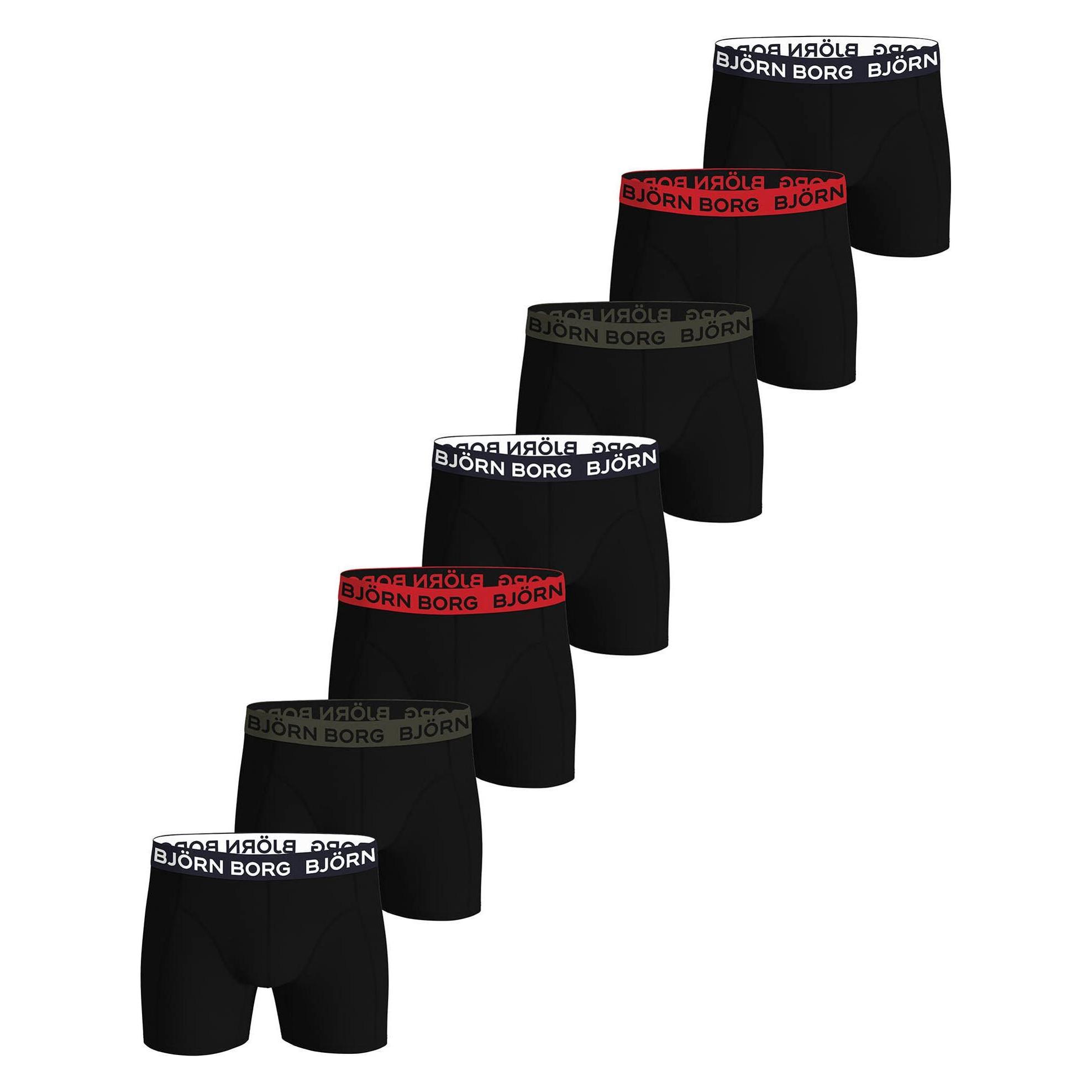Björn Borg, Herren, Unterhosen, Boxershort Casual Stretch, Schwarz, (Xxl, 7er Pack)