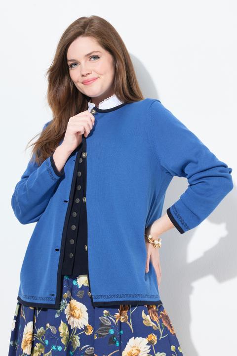 Actual product image Ulla Popken Strickjacke, Trachtenknöpfe, Rundhals, Langarm (62)