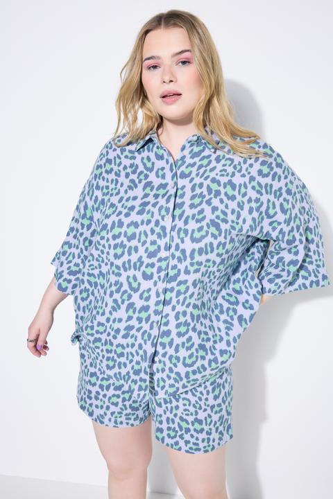 Actual product image Studio Untold Muslin Leopard Print Short Sleeve Blouse (60)