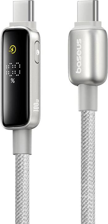 Produktbild Baseus USB-C to USB-C Cable Vipow Display, 100W, 5A, 1m, Grey (USB 1.0, 100 W)