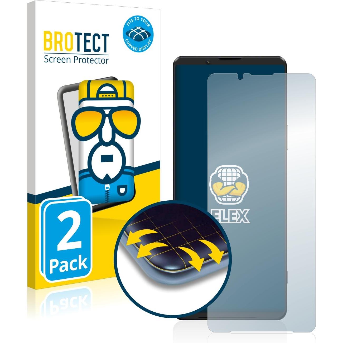 BROTECT Full-Cover Displayschutz (2 Stück, Sony Xperia 1 III), Smartphone Schutzfolie, Transparent