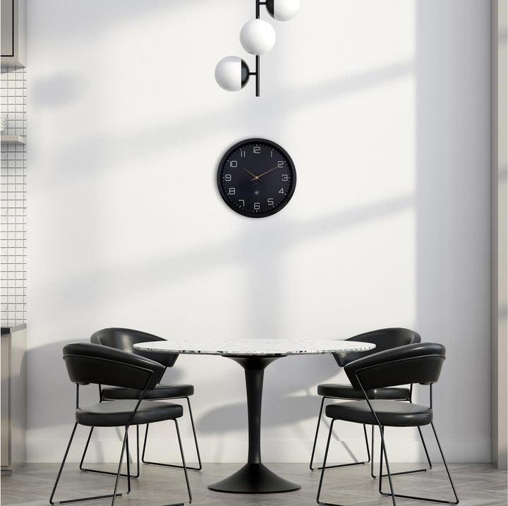 Produktbild Nextime Wanduhr Eco Ø 30 cm, Schwarz, Form: Rund (30 cm)