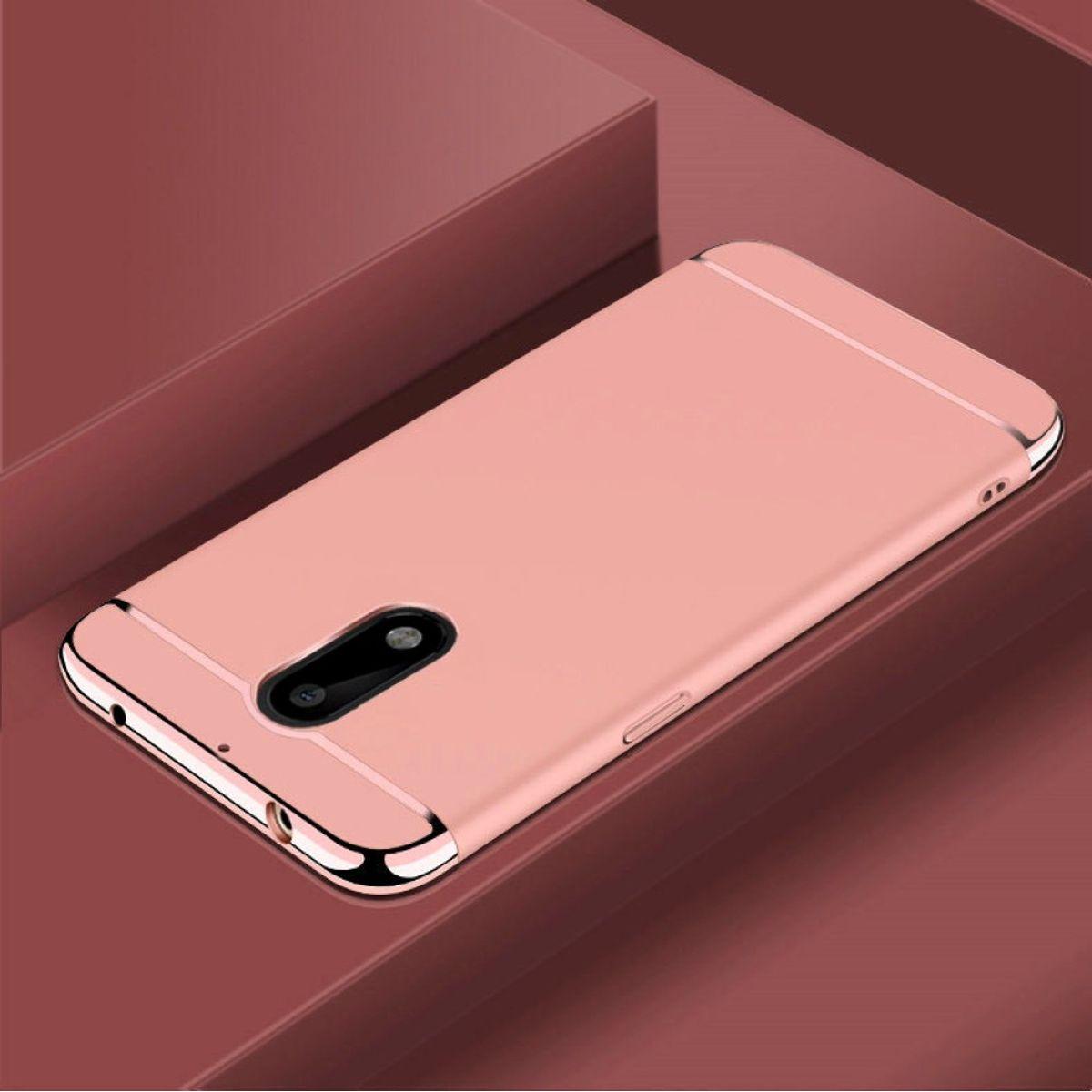 König Design Handy Hülle Schutz Case für Nokia 6 Bumper 3 in 1 Cover Chrom Etui Rose Gold Neu (Nokia 6), Smartphone Hüll...