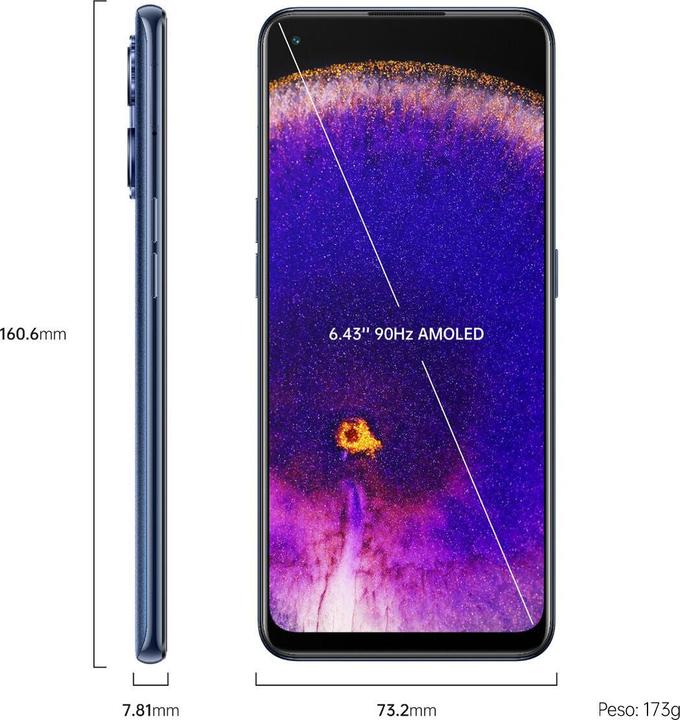 OPPO Find X5 Lite (256 GB, Starry Black, 6.43", Dual SIM, 5G)