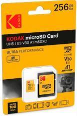 Productafbeelding Kodak SD MICRO 256GB CL10 UHS-I U3 V30 A1 ULTRA CON ADATTATORE (256 GB, microSDXC, U3, UHS-I)