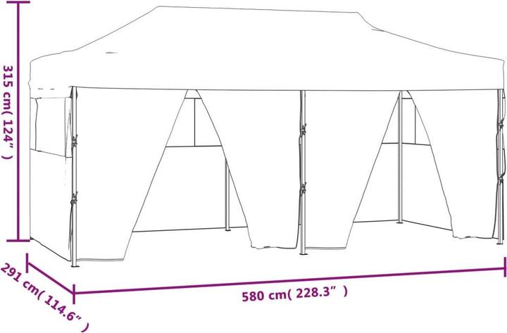 Produktbild vidaXL Partyzelt (291 cm, 580 cm)
