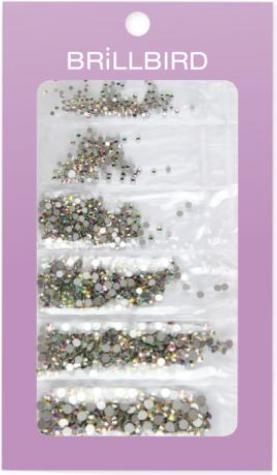 BrillBird Rhinestone Mix in 6 grosse - Crystal AB