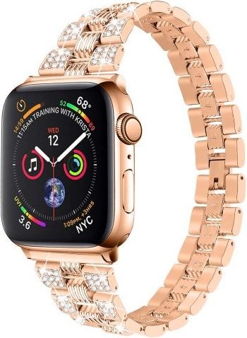 Produktbild Cover-Discount Apple Watch 42/44/45mm - Edelstahl mit Strass Armband roségold (42 mm, 44 mm, 45 mm, Edelstahl, Apple Watch Series 1, Apple Watch Series 2, Apple Watch Series 3, Apple Watch Series 4, Apple Watch Series 5, Apple Watch Series 6, Apple Watch Series 7, Apple Watch Series 8, Apple Watch Series 9, Apple Watch SE)