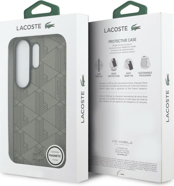Actual product image Lacoste Case PVC Monogram The Blend MagSafe for Samsung Galaxy S26 Ultra khaki (Samsung Galaxy S26 Ultra)