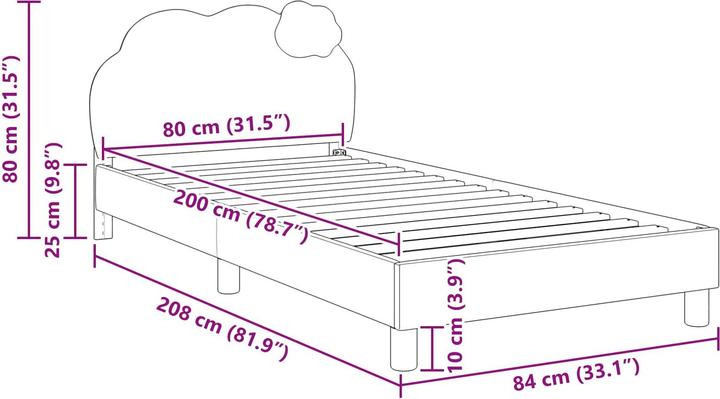 Produktbild vidaXL Moderner Bettrahmen (80 x 200 cm)