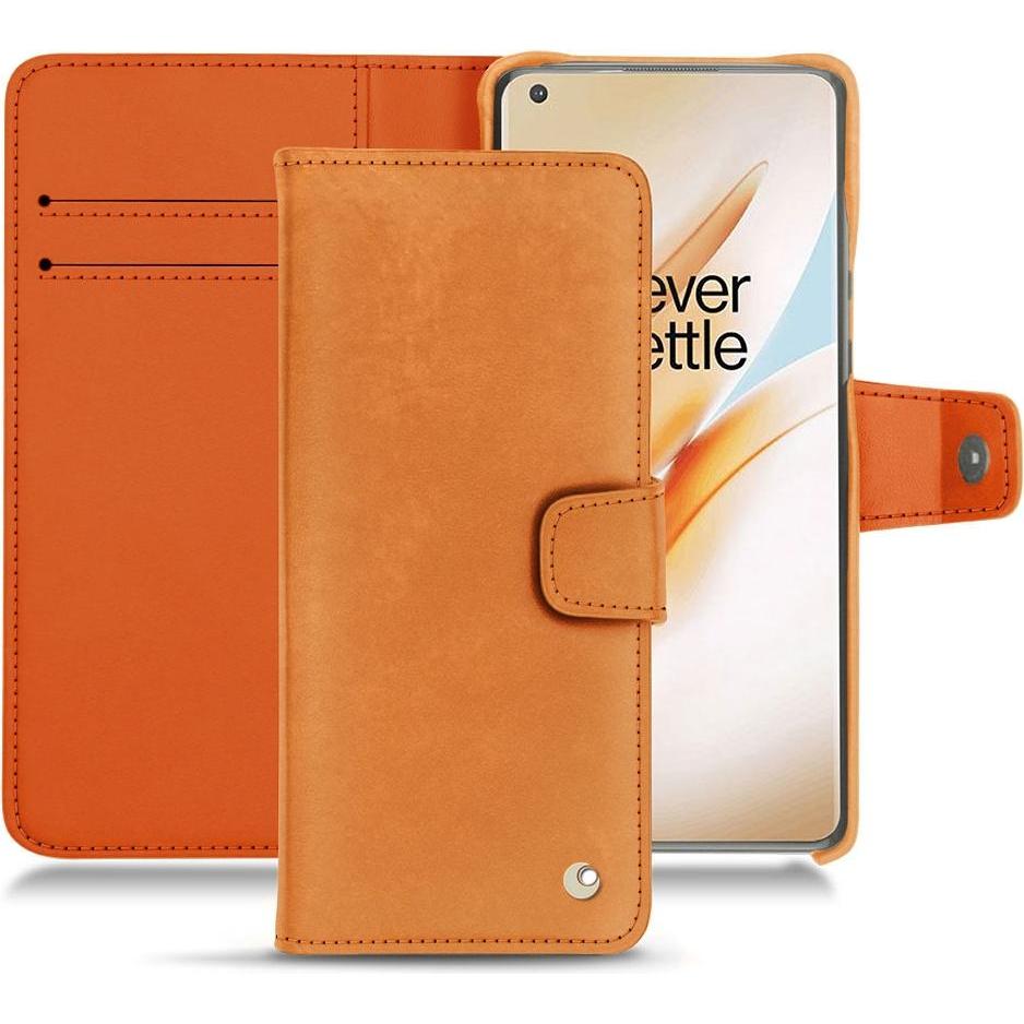 Noreve Lederschutzhülle Wallet (OnePlus 8 Pro), Smartphone Hülle, Orange