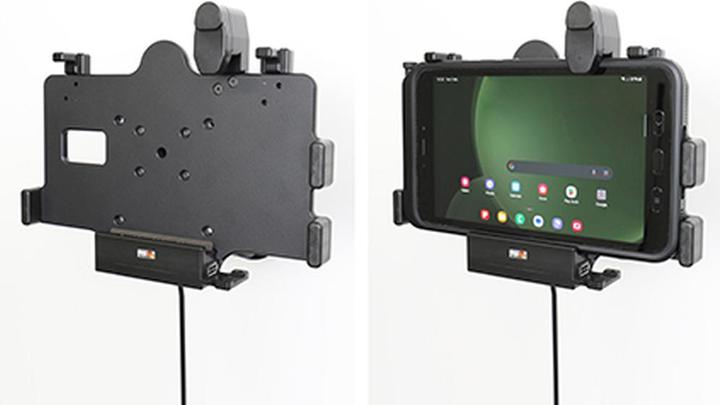 Actual product image Brodit Holder with lock, active + USB-HOST (type C), 12/24V, for SAMSUNG Galaxy Tab Active 5
