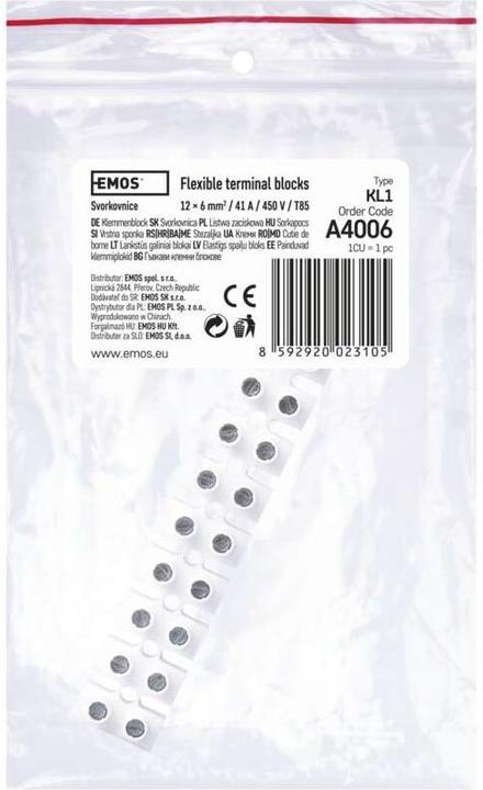 Actual product image Emos Luster terminal 12x6.0 mm white