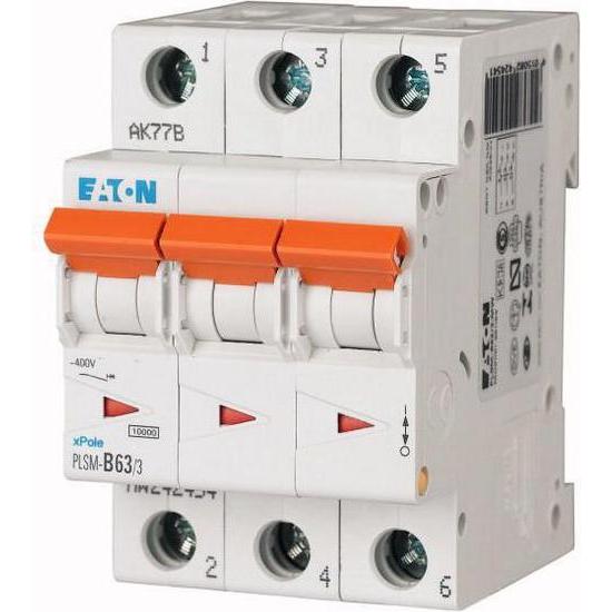 Moeller Electric, Schutzschalter, 10kA Triple Pole Type C MCB 63A
