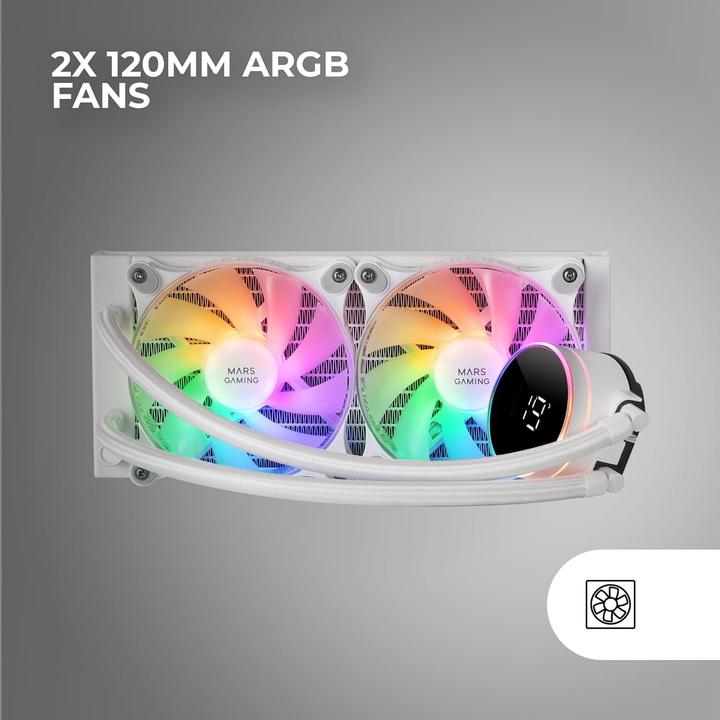 Produktbild Mars Gaming Kit Watercooling Aio Ml-Lcd RGB - 240mm (Blanc)