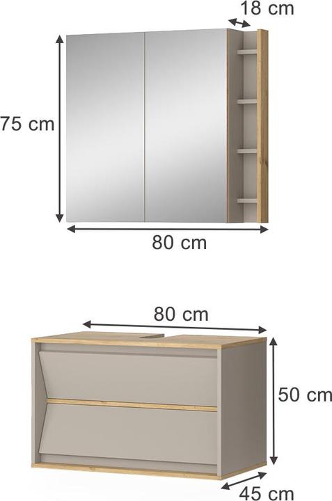 Produktbild Vicco Badmöbel-Set Edelin, Cashmere/Artisan, 2 Teile