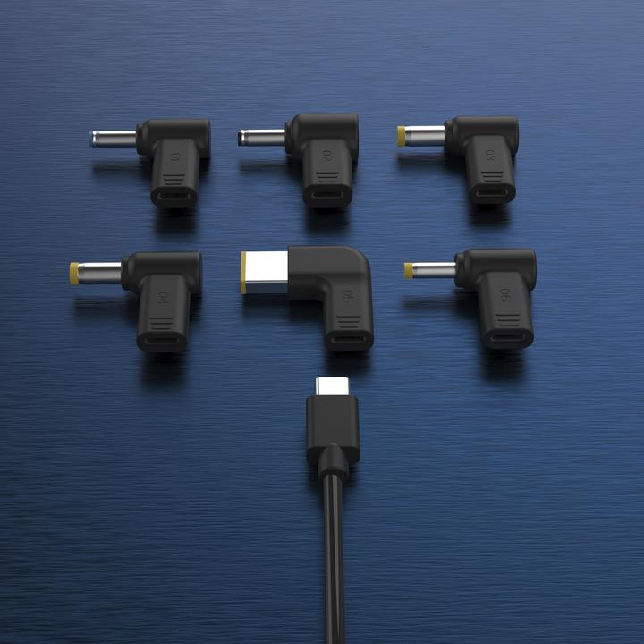 Actual product image j5Create JUP1565DC 67W GaN PD USB-C® Mini Charger with 6 Types of DC Connector-UK, Black, Indoor, AC (67 W)