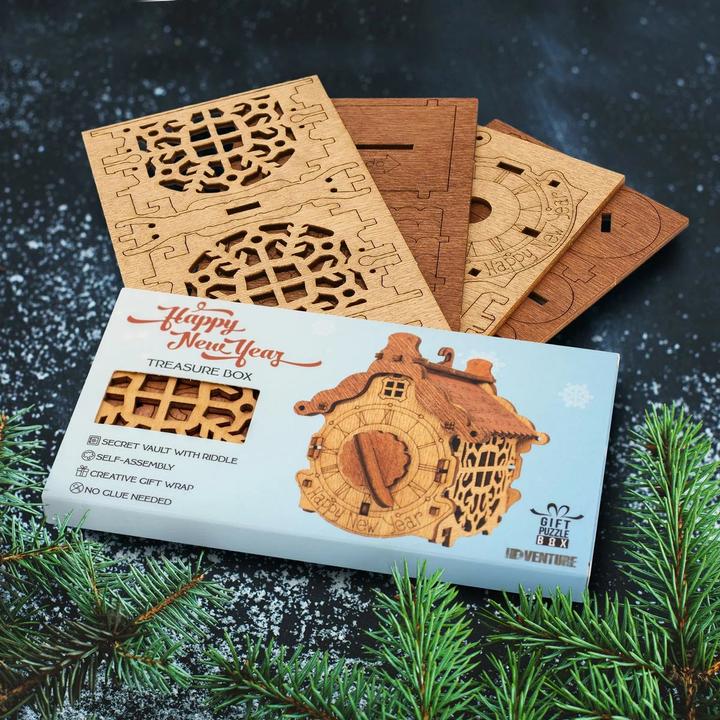 Actual product image iDventure Happy New Year - Puzzle box kit (German, 1 - 2 Players)