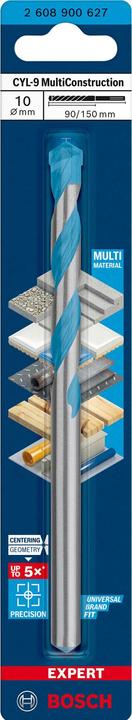 Actual product image Bosch Professional Zubehör EXPERT CYL-9 MultiConstruction Drill, 10 x 90 x 150 mm (10 millimetres)