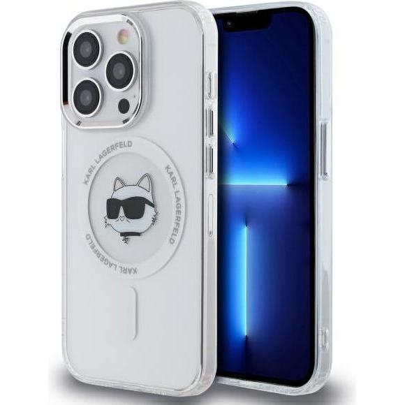 Karl Lagerfeld KLHMP13LHLSCHH iPhone 13 Pro 6.1" biały/white hardcase IML Metal Choupette Head MagS (Apple iPhone 13 Pro...