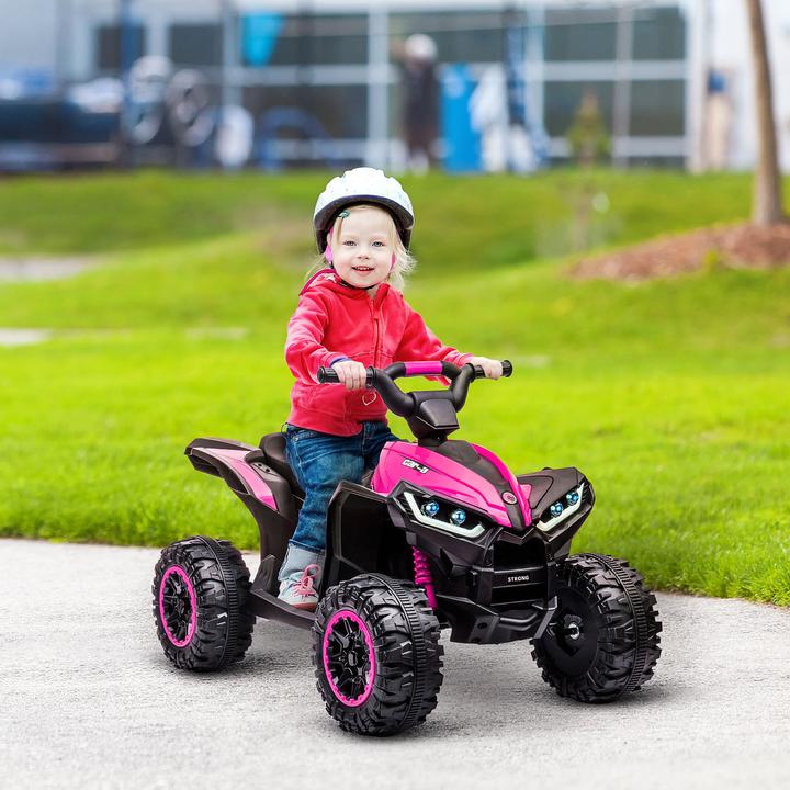 Image du produit Homcom Elektro-Quad Kunststoff, Metall Schwarz+Rosa (12 V)