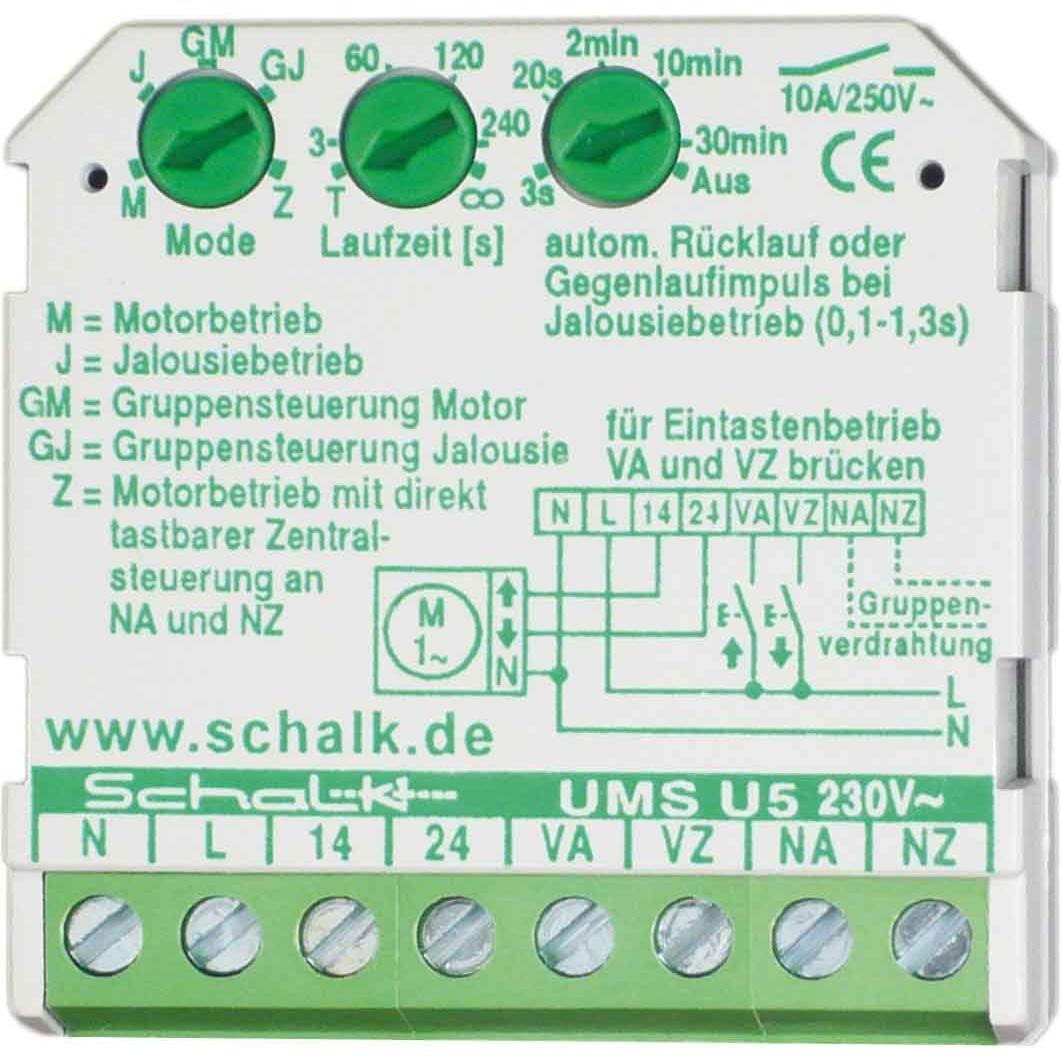 Schalk, Aktor, AUF/ZU-Steuerung UMS U5 230VAC,2S,10A Jalousiesteuerung 4046929401036 (Schaltaktor)