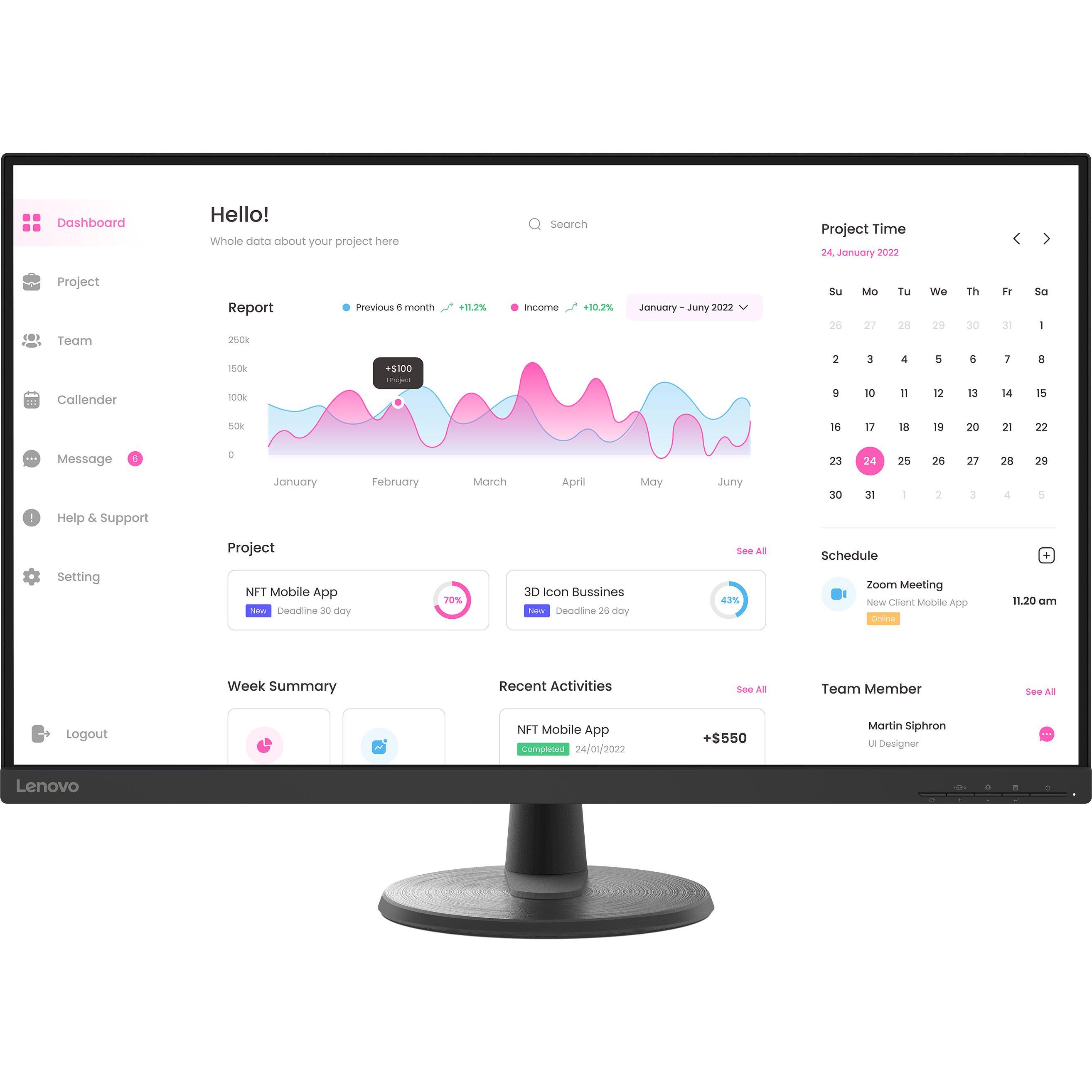 Lenovo D32-40 (1920 x 1080 Pixel, 31.50"), Monitor, Schwarz