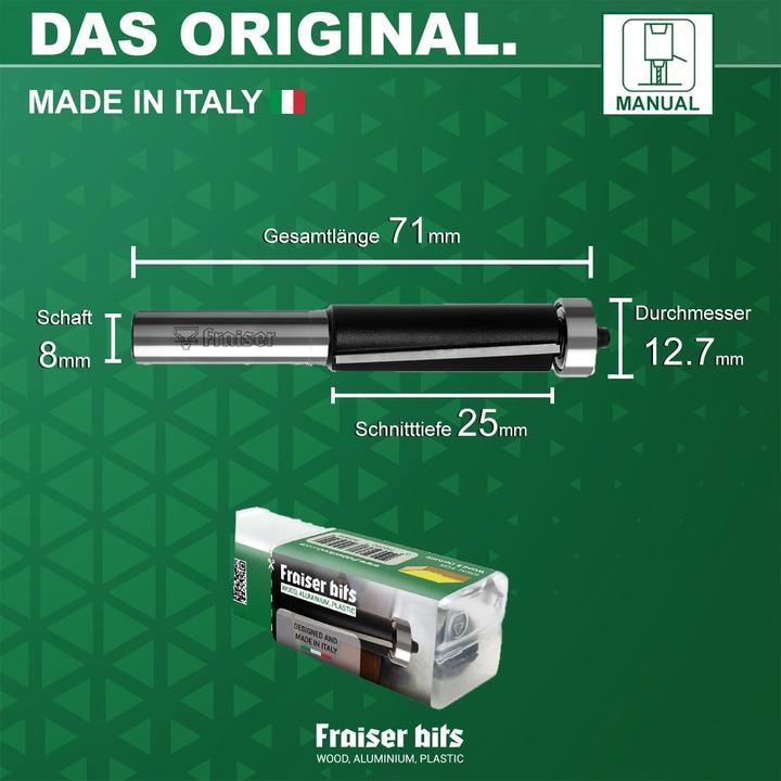Actual product image Fraiser Bündigfräser mit Kugellager für Oberfräse