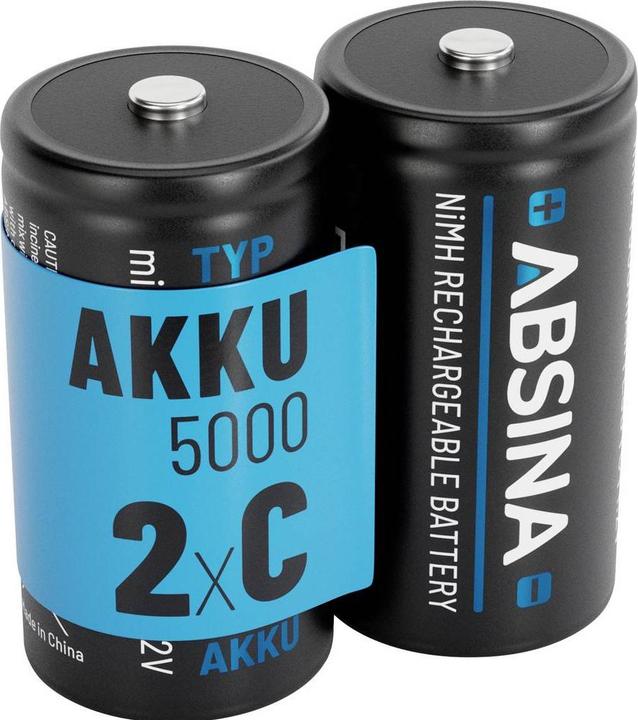 Actual product image Absina Baby (C)-Akku NiMH 4500 1.2 V 2 St. (2 pcs., C, 4500 mAh)