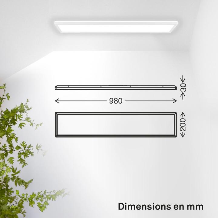B.K.Licht SHALLOW ultraflaches LED Panel, 4000K, IP44, weiss, 980x200 ...