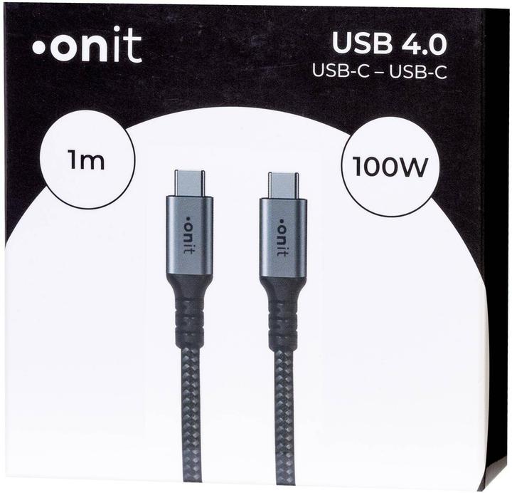 Produktbild Onit USB C – USB C (1 m, USB 4.0, 100 W)