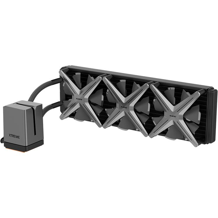 Intertech ALSEYE X360 AiO-Wasserkühlung X12 3X120mm, CPU Wasserkühler, Schwarz, Grau