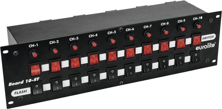 Produktbild Eurolite DMX Splitter Board 10-ST 10x Schutzkontakt 10-Kanal 48,30cm (19") -Bauform