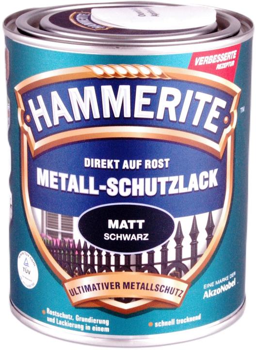 Hammerite Laque protectrice pour métaux (750 ml, Noir mat)