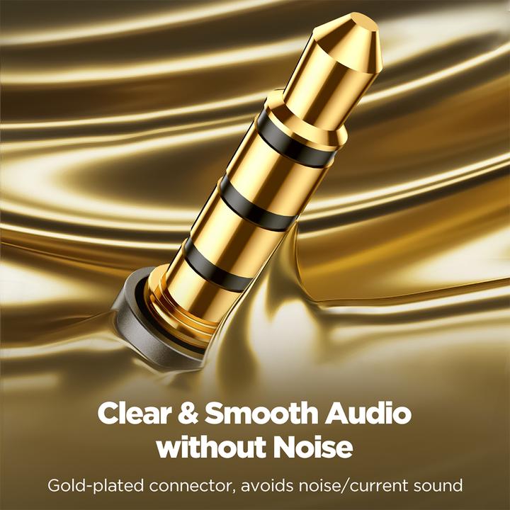 Actual product image Joyroom stereo audio cable AUX 3.5 mm mini jack (male) - mini jack (female) 1.2 m black (SY-A09) (1.20 m, AUX cable)