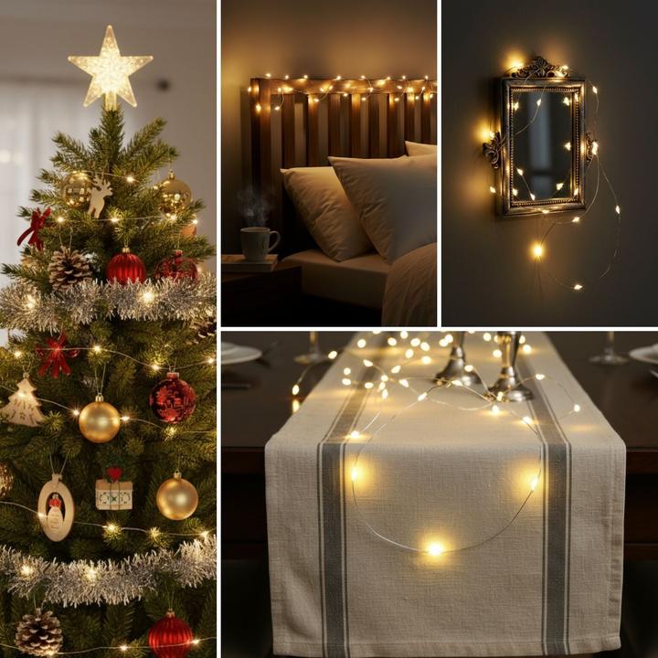Produktbild Hermex LED Kupferdraht-Lichterkette 2m Weihnachtslichterkette Deko-Lichter (2 m)