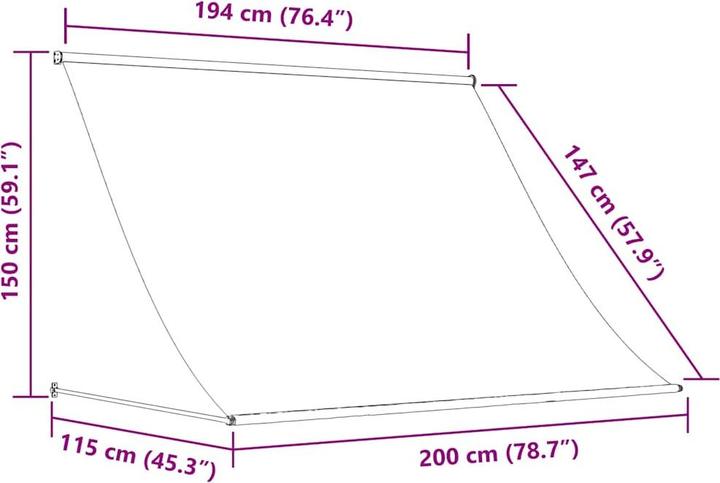 Produktbild vidaXL Seitenmarkise (2 m)