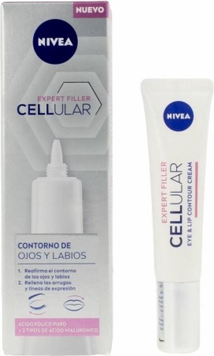 NIVEA Cellular Filler Contorno Ojos y Rellenador Labios 15ml (Augenpflege Serum, 15 ml, Tag)