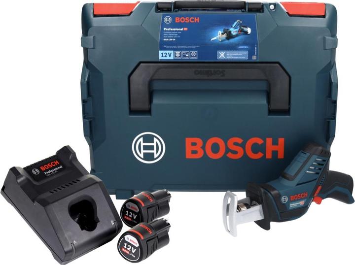 Productafbeelding Bosch Professional Bosch GSA 12V-14 Professionele accu reciprozaag 12 V + 2x accu 3 Ah + lader + L-Boxx