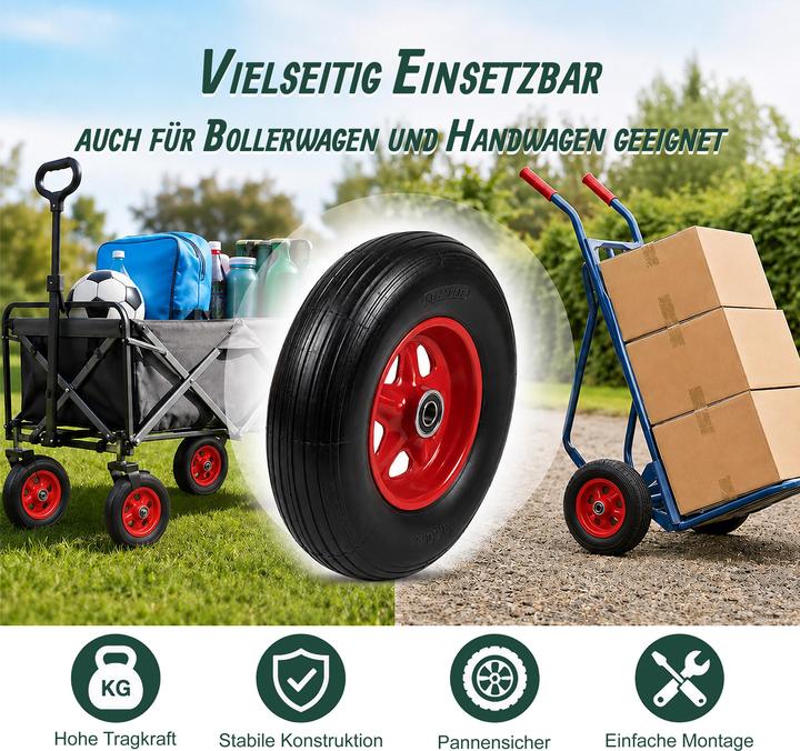 Produktbild Relaxdays 2x Schubkarrenrad