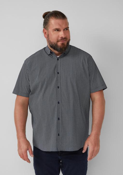 Immagine prodotto s.Oliver Hemd Regular Fit: Gemustertes Kurzarmhemd aus Baumwolle mit Button-Down-Kragen (4XL)