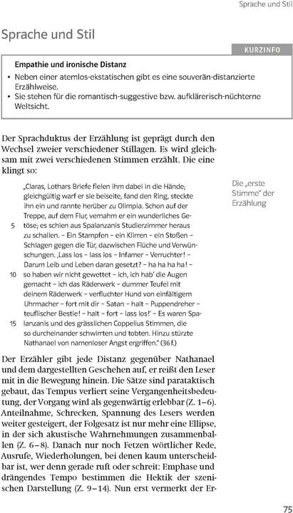 Produktbild Lektürehilfen E.T.A. Hoffmann "Der Sandmann" (Deutsch, 2017)