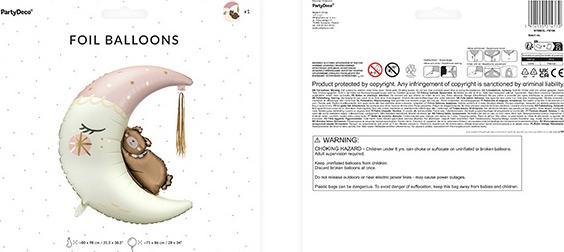 Produktbild Partydeco Ballon alu - Ourson sur la lune (1 x)