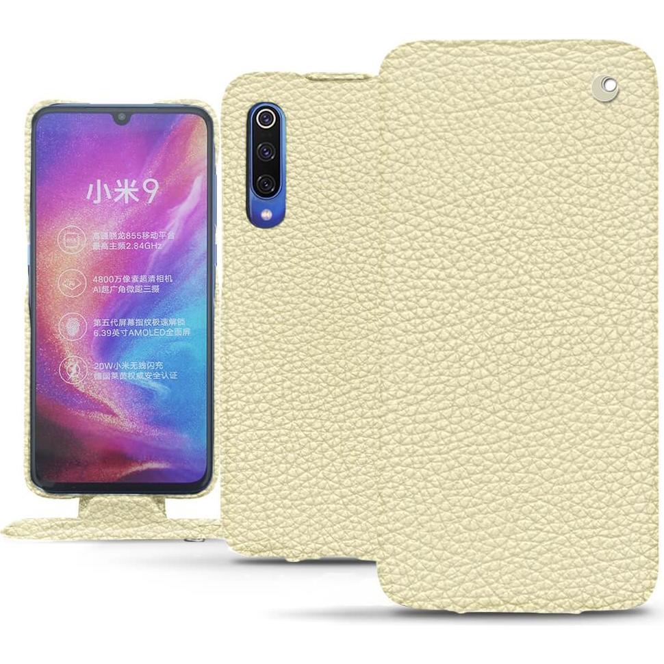 Noreve Lederschutzhülle vertikal (Xiaomi Mi 9), Smartphone Hülle, Weiss
