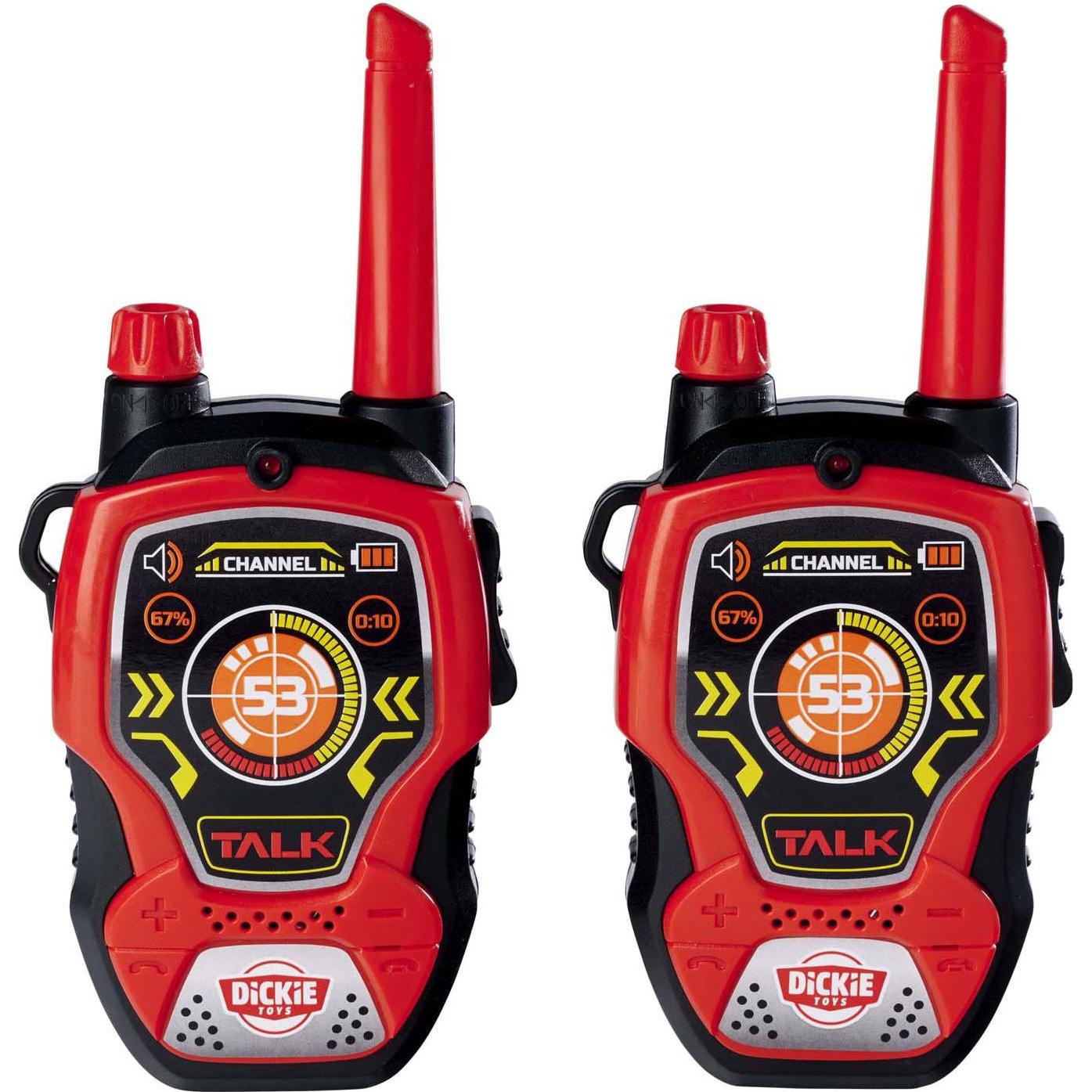 Dickie Divertimento Con Il Walkie Talkie (0.10 Km), Walkie Talkie, Nero, Rosso
