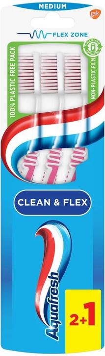 Actual product image Aquafresh Toothbrush - Clean & Flex - Medium - 3 Pcs (3x)