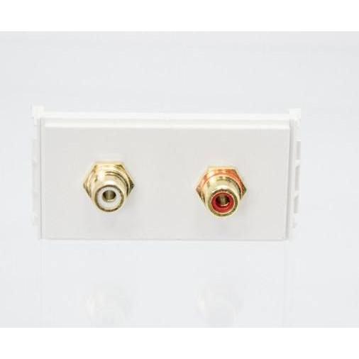 Vivolink WI221285 2 x RCA Steckdose (Diverse), TV Zubehör, Weiss