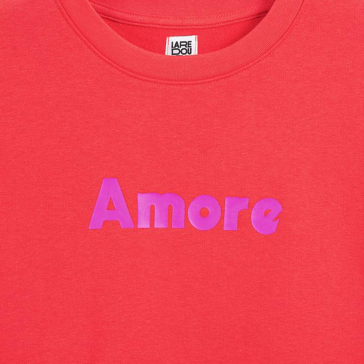 Actual product image La Redoute Collections Rundhals-Sweatshirt mit Schriftzug Amore (164)